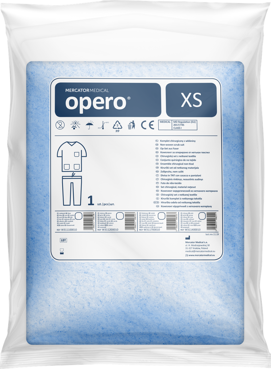 W-OPERO chirurgický komplet z netkané textilie SMMS modrá, Mercator