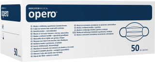 Chirurgické rúško ​​z netkanej textílie s gumičkou, trojvrstvová (biele) 50ks