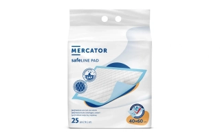 Podložka pod pacienta 40×60 cm, absorpčná kapacita 1016ml, balenie 25 ks Mercator Medical